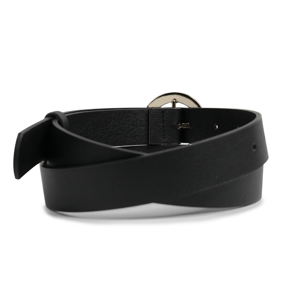 Luxury dual buckle belts for women custom lady leather belt manufacturer