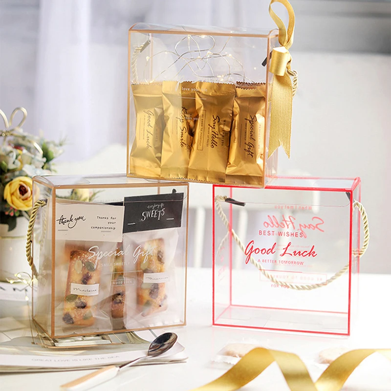 Popular custom transparent gift box beautifully wrapped Christmas birthday gift party prize packaging plastic box