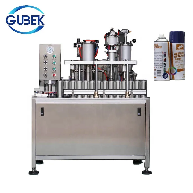 GUBEK filling capping machine mosquitos repellent for spray aerosol paint pneumatic