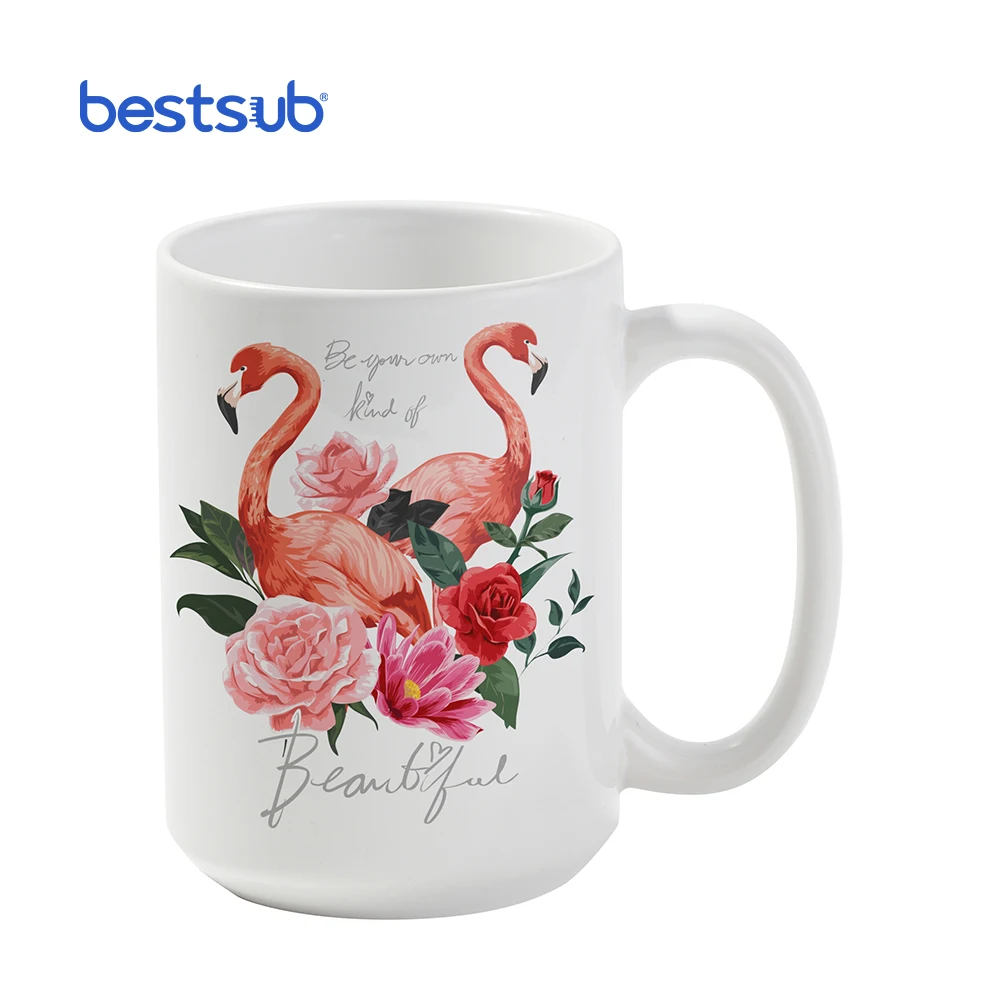 BestSub JS Coatings Sublimation Blanks Wholesale Supplier 15oz White Coated Porcelain Custom Sublimation Ceramic Coffee Mugs
