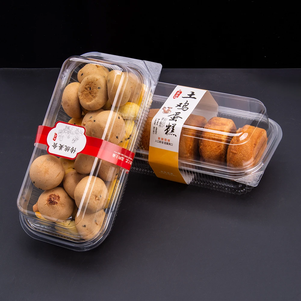 Пластиковая коробка для пищевых продуктов прозрачная пирожных мяса супермаркета