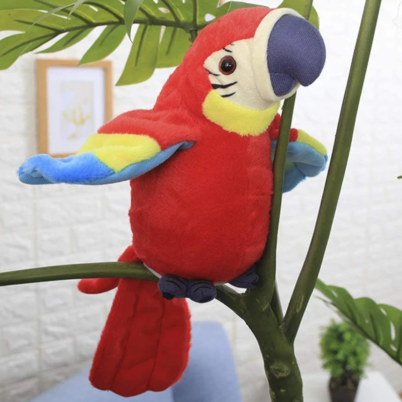 Repeat Talking Swinging Stuffed Animal Parrot Baby Toy Speaking Electronic Simulation Plush Parrot Toys