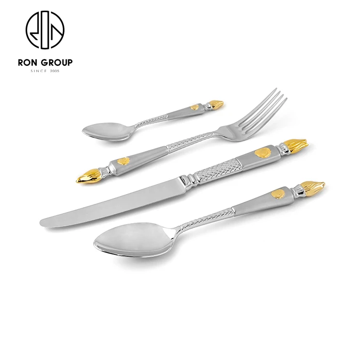 Restaurant wholesale gold filet cutlery stainless steel steak knives