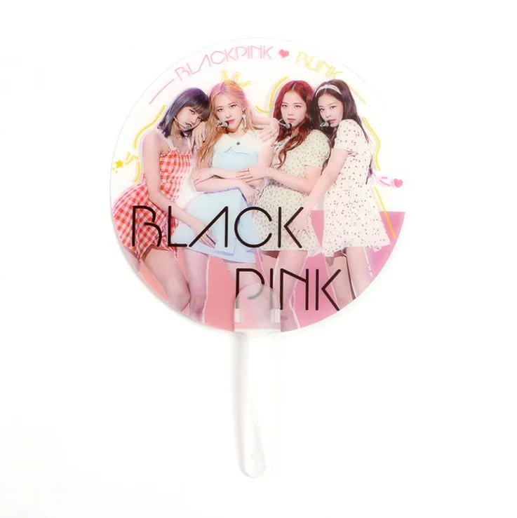 
wholesale cheap excellent custom print logo beautiful transparent gift cartoon circle pvc star hand advertisement fan 