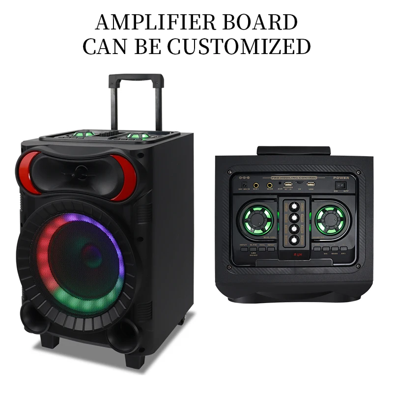 Manufacturer 8 inch Portable Party Dj Wireless Trolley Speaker Caixa De Som Karaoke Stereo Blue Tooth Led Speaker