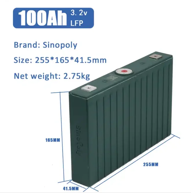 Sino poly 100Ah Grade A 110Ah 3.2V Lithium Iron Ion Prismatic Lifepo4 50AH 80AH 120Ah Batteries Cell Plastic Shell Free Busbars