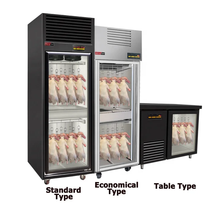 Economical Two Double Glass Door Steel Hang Duck Air Dryer Display Cabinet For Commercial Use