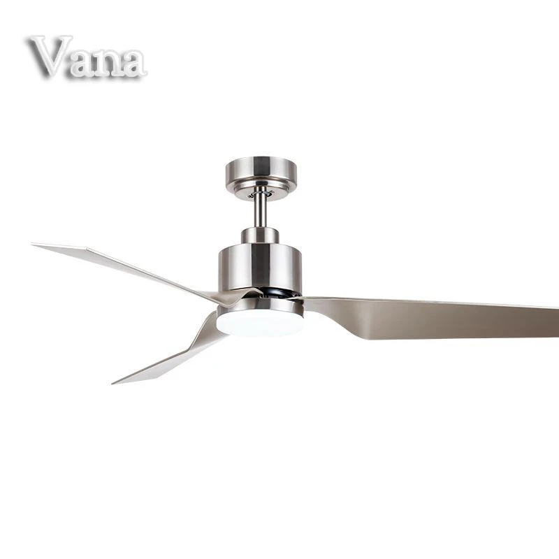 52 Ceiling Fan with Light Control Stainless Steel Nickel Blade 220v Ceiling Fan Modern