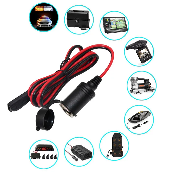 Waterproof SAE Connector Panel Mount Cable Dual Usb Port Cigar Adapter Wire Harness 12V Battery Charger