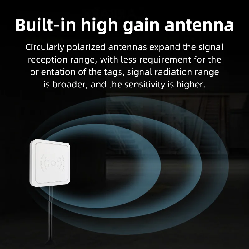 WYUAN RD908M Integrated 860-960MHz UHF RFID Reader 0-20m Long Distance Outdoor Waterproof TCP/IP RS232/485 Interface with Relay