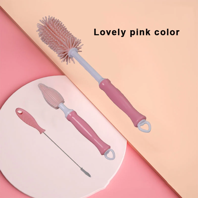 Wholesale Eco Friendly Silicone Baby Bottle Cleaner Brush Set Bottle Cleaning Brush Bottle Brushes
