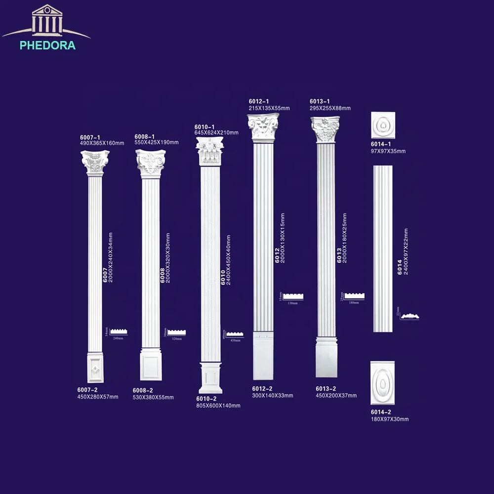 
Polyurethane foam PU decorative Roman Columns/PU Roman Pillars Column molds for sale 