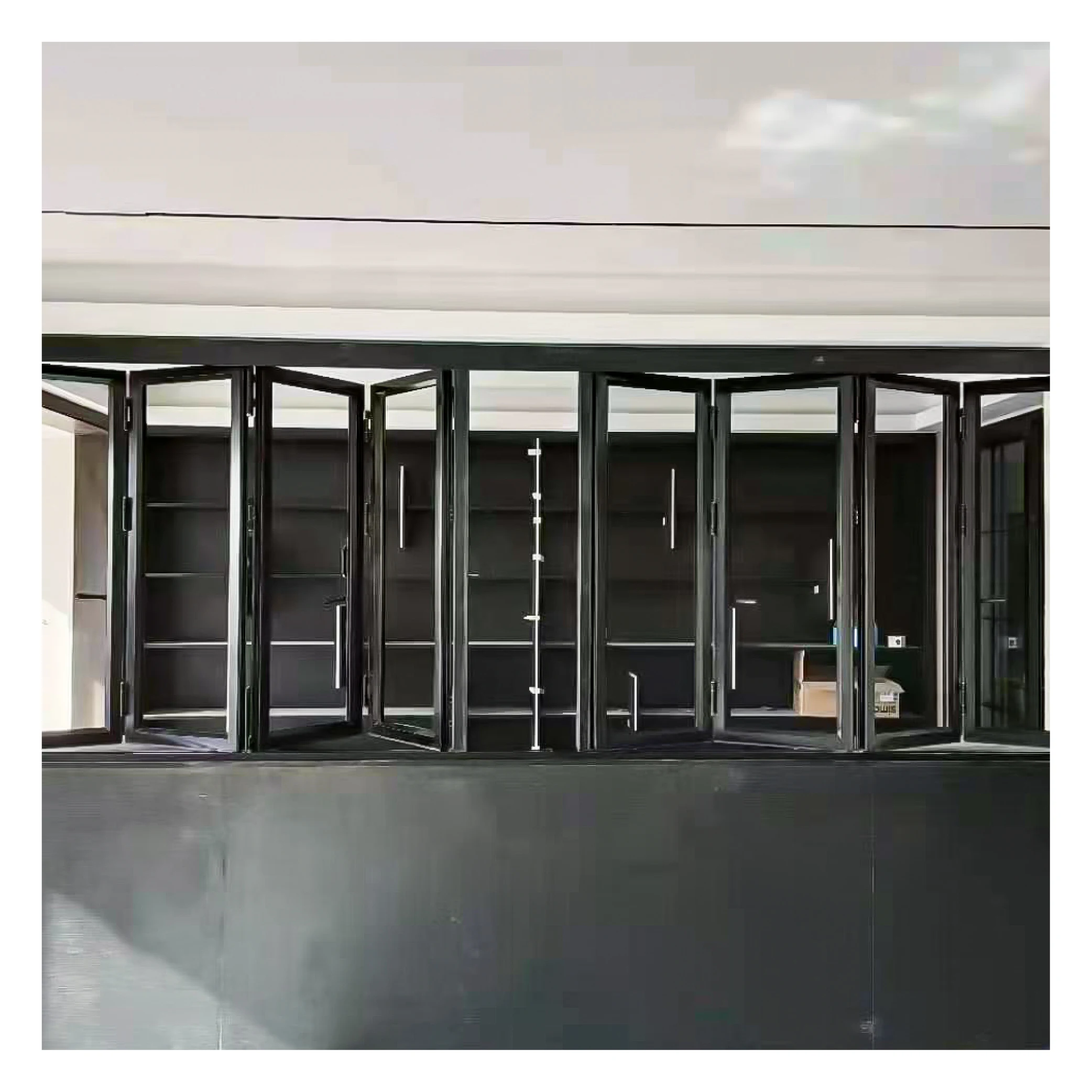 Simple Design Minimalism Aluminum Profile Low-E Glass Triple Glazed Folding Windows for Apartment