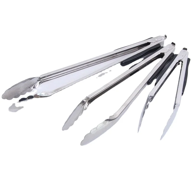 The Fine Quality Metal Food Tweezers Barbecue Tongs Stainless Steel Food Tong 3 Set