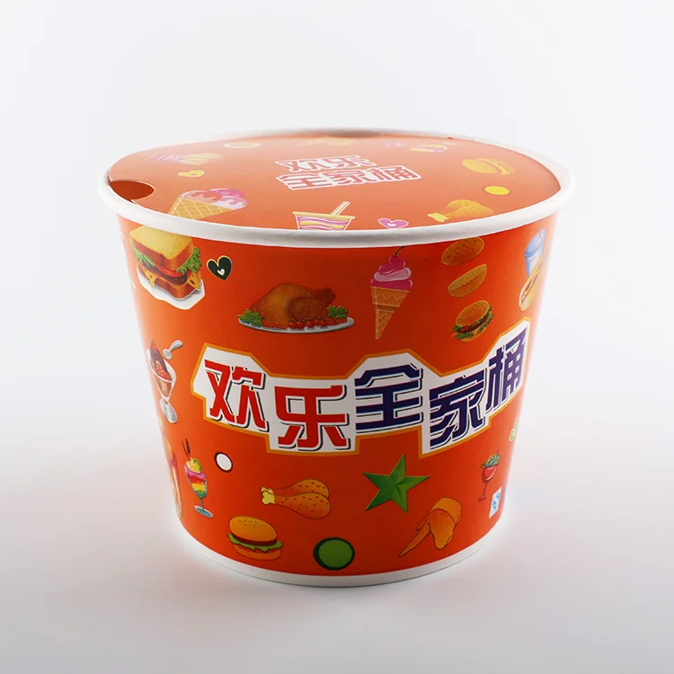 24/32/46/64/85oz/130oz/170oz Thickened Custom Printed Pattern Cinema Paper Cup Popcorn Bucket For Popcorn Fried Chicken Box
