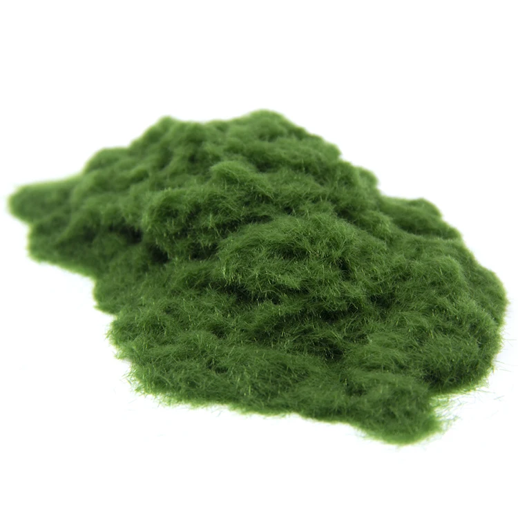 Scenic Green 3mm Realistic Texture Detail Static Grass Fiber Flocking Pile Nylon Powder