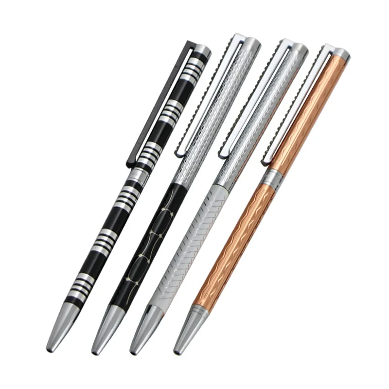 Very slim Hotel metal twist dubai ball pen Lady ancient artifact Metal thin ball pen with diamond clip