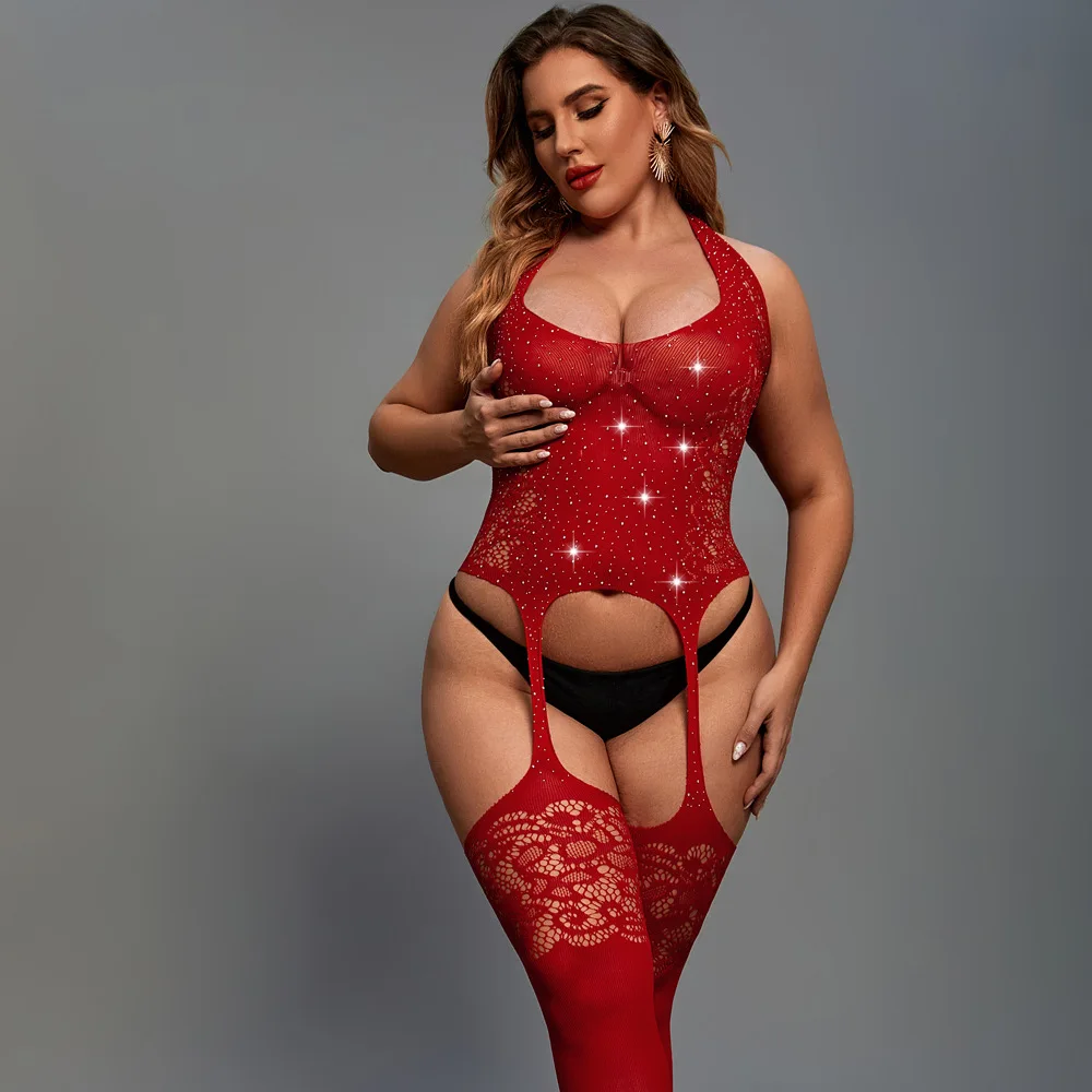 SFYB606 Selling Hot Drill Hollow Tight Sexy Lingerie Free Temptation Role Play Onesie Backless Net Clothes Sexiest Bodysuits