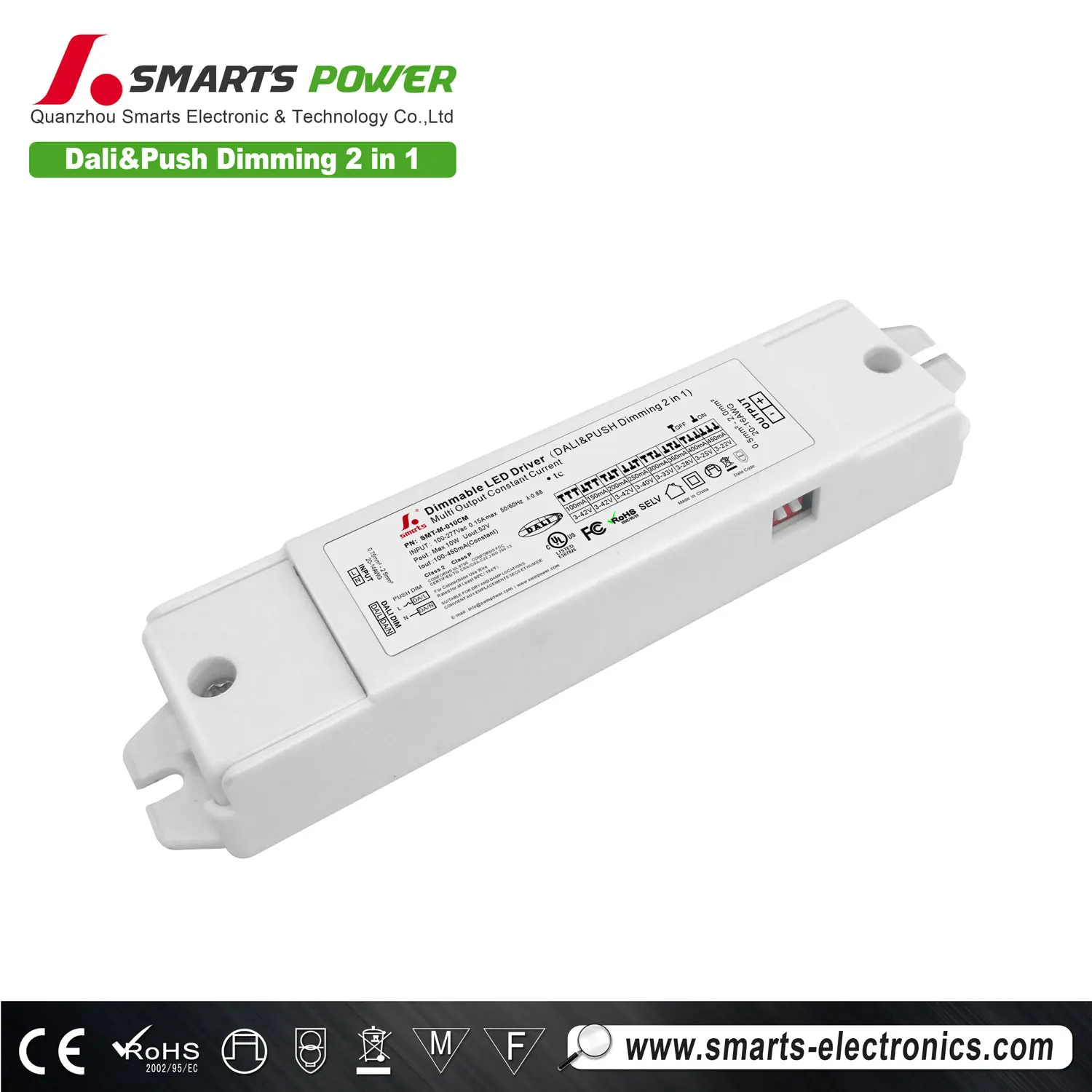 UL cUL 277v led constant current dali dimmable led power supply 10W
