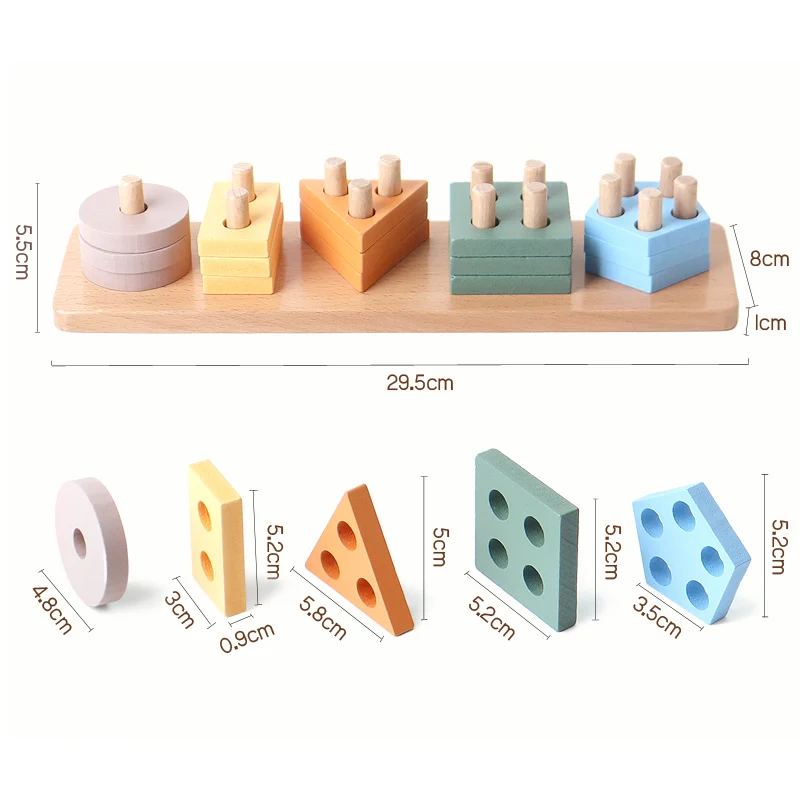 Деревянные развивающие игрушки Монтессори для мальчиков и девочек