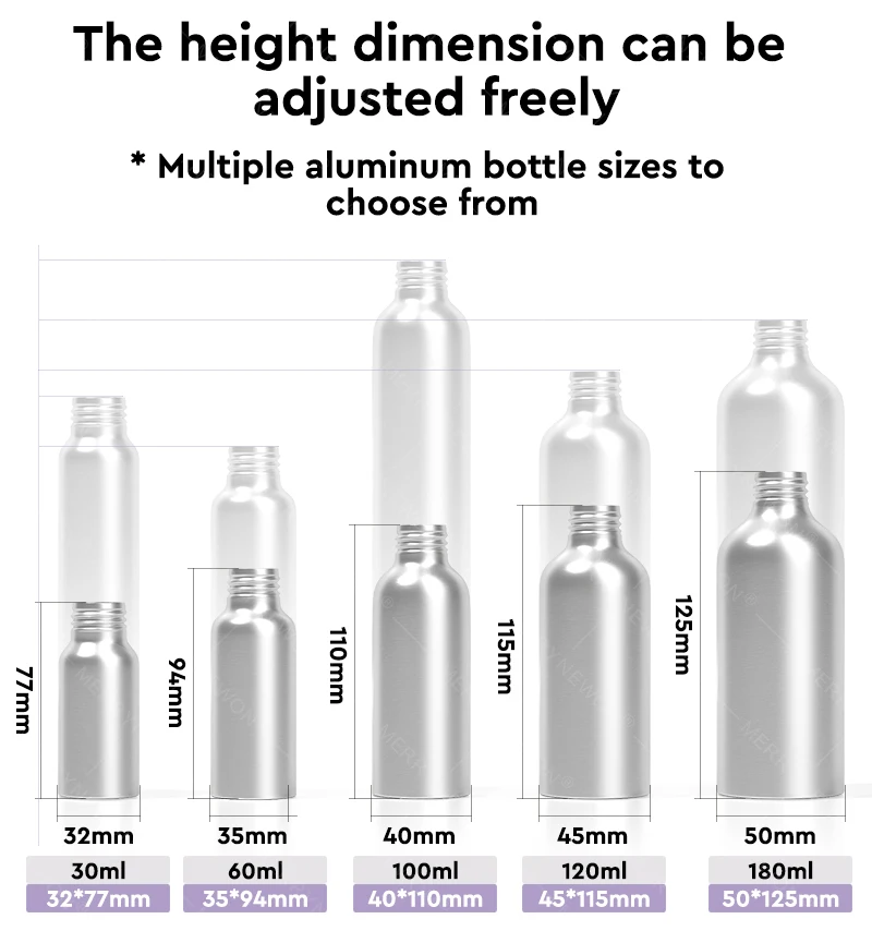 30ml 100ml 120ml 180ml Recycled Metal Bottle Custom Shampoo Soap Aluminum Pump Spray Bottle