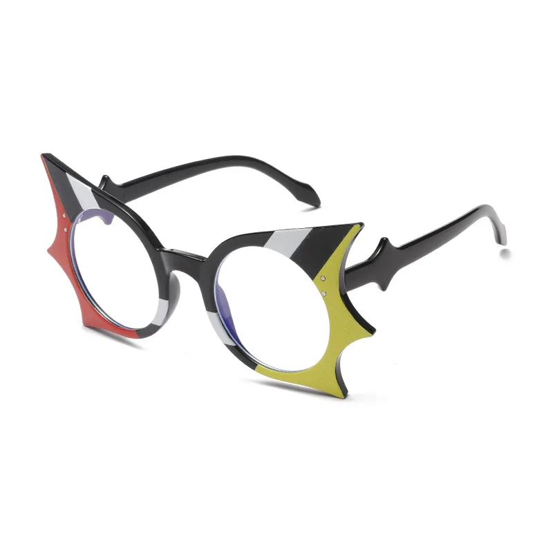 2024 Cross-Border New Personality Demon Eyeglasses Anti Blue Light Optic Glasses Cute Black Demon Blue Anti-light Glasses