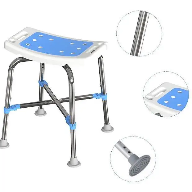 Dearevery Aluminum Alloy Adjustable Hospital Medical Nurse Shower Chair for Elderly and Disabled