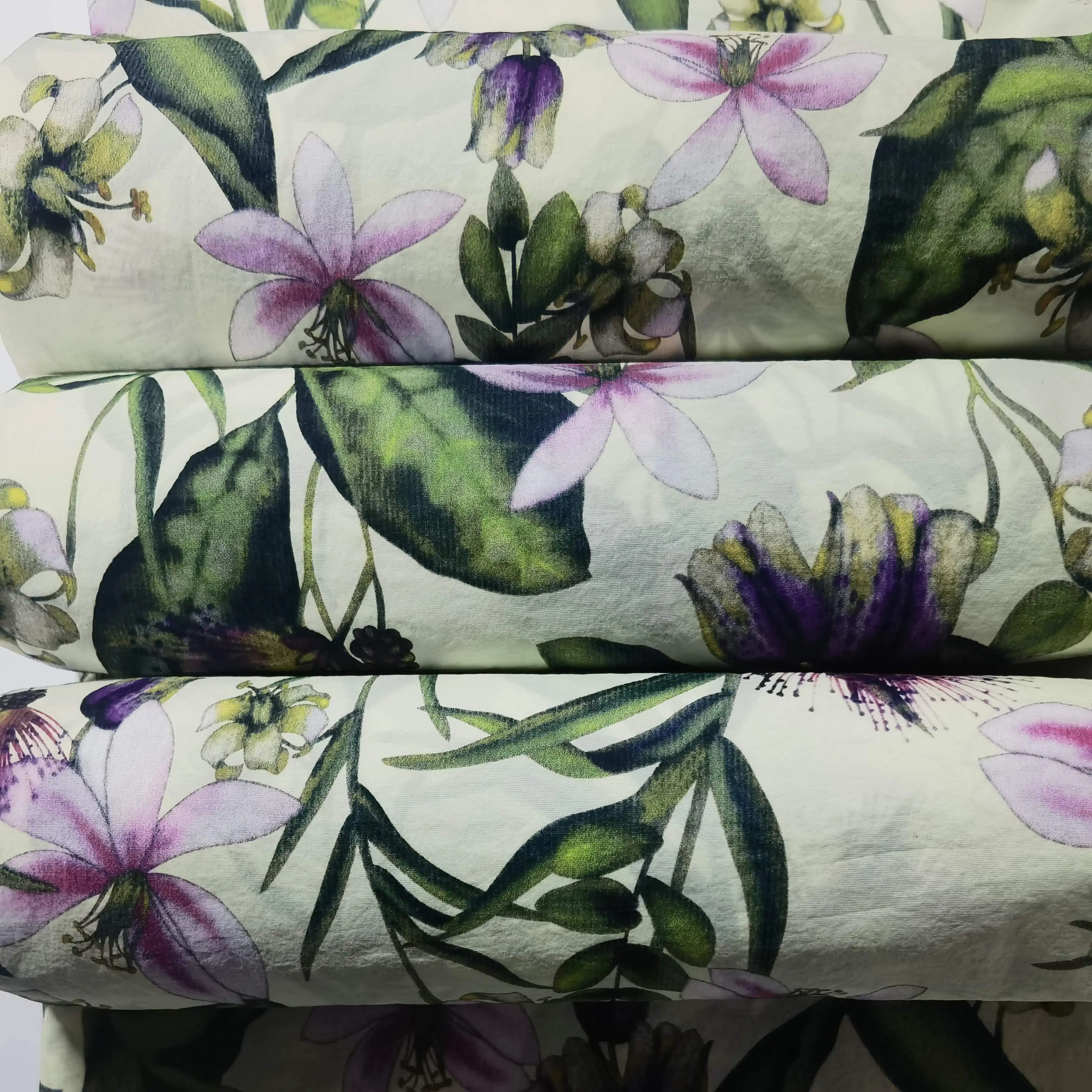 high quality stock nylon cotton spandex fabric 55% polyamide 42% cotton 3%  elastane stock printed