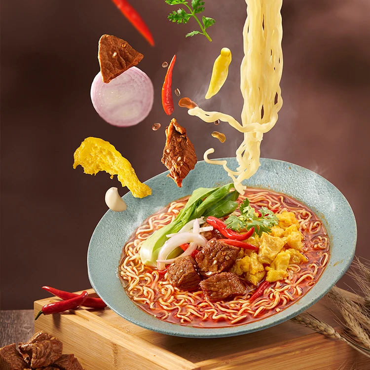  Оптовая продажа от BaiXiang жареная говядина рамен лапша мгновенное приготовление