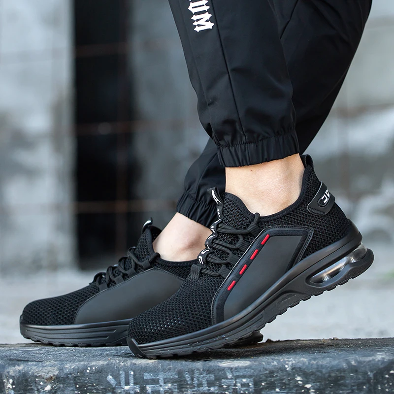 2024 Custom Professional Steel Toe Sports Safety Shoe Breathable High Quality Fly Weaving Safety Sport Shoes