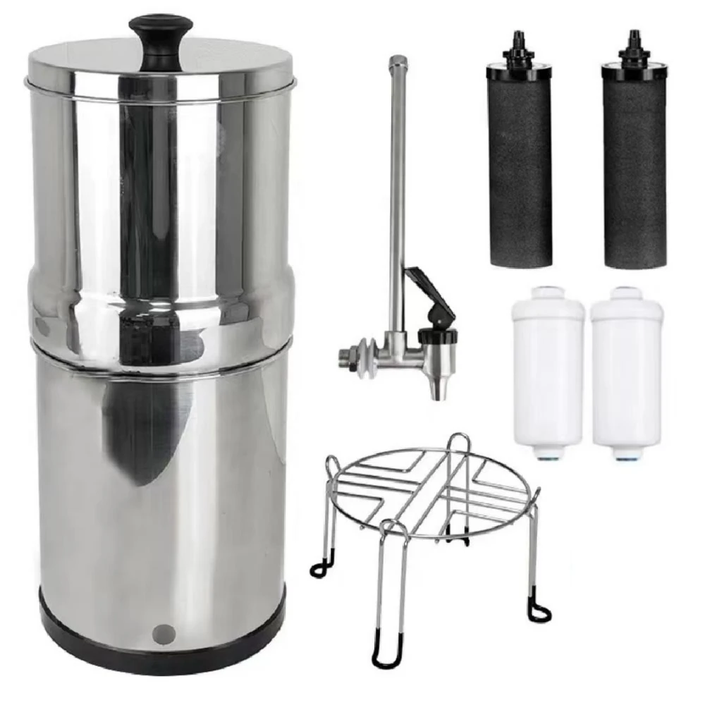 Emergencies Use S/S 2.3 Gallon Gravity-fed Water Purifier System with Stand