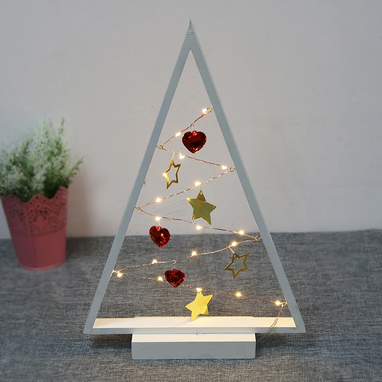 15L Warm White LED Wooden Christmas Tree rustic christmas decorations light