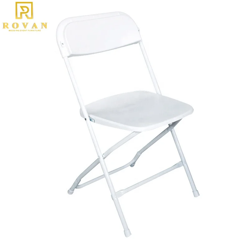 RTS TOP Wedding plastic pp resin white rental white plastic american folding chair
