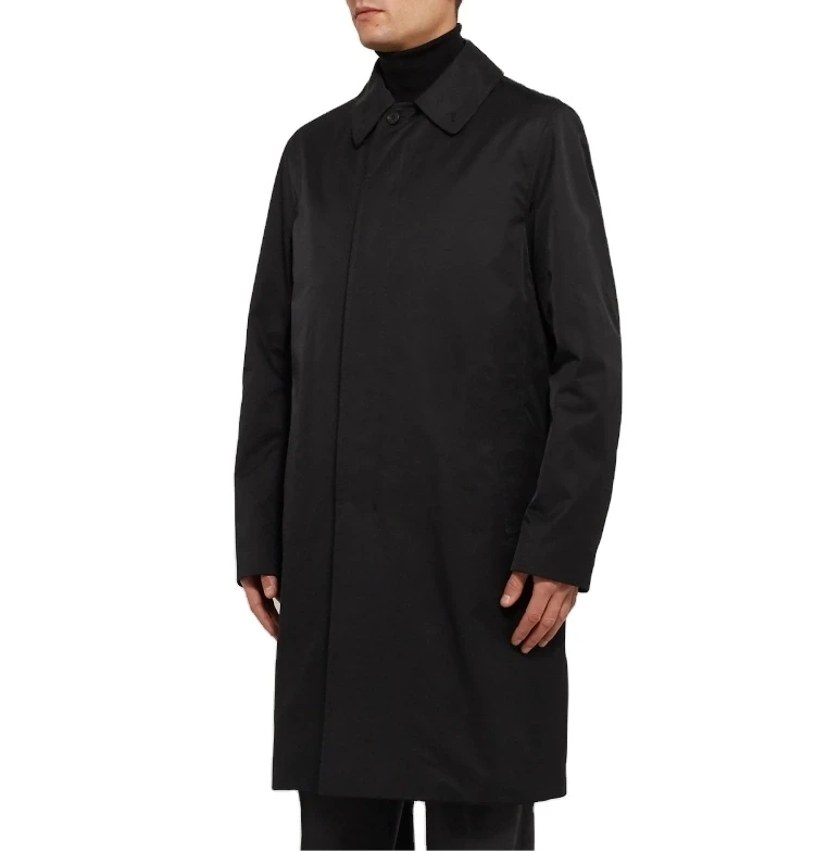 Custom Men Tech Cotton Oversized Trench Coat with Button Fastenings