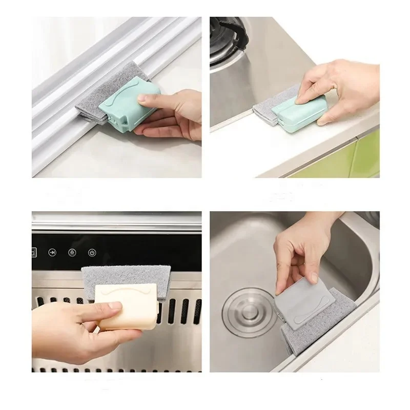 Hand-held Plastic 2 in 1 Window Frame Household groove Slot Gap Cleaning Brush Dust Shovel