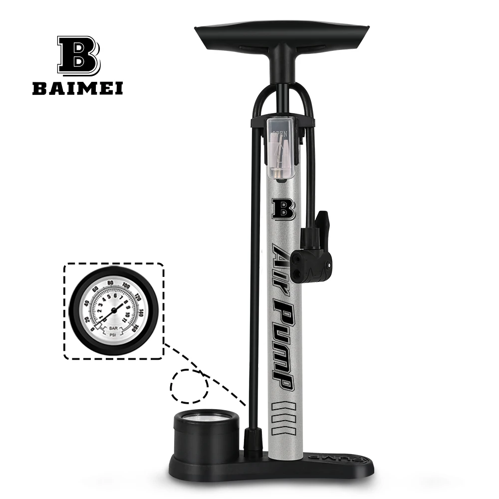 BM Manual Bicycle Pump Stainless Steel Inflator with Pressure Gauge OEM Customizable Carburetor Type