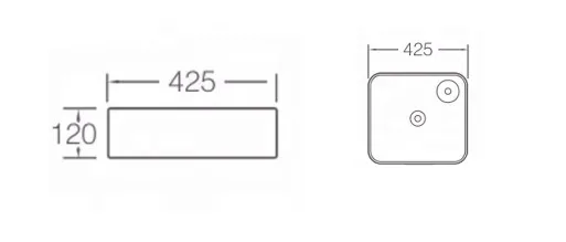 Modern European small size Smooth Surface NO Hole Square Countertop  Bathroom Snk Ceramic Thin Art Basin Hand Wash Basin