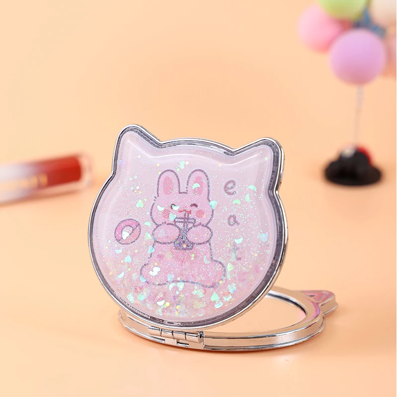 Simple Design Elegant Cat Shape Small Gift Paper Mini Pocket Portable Sublimation Makeup Mirror