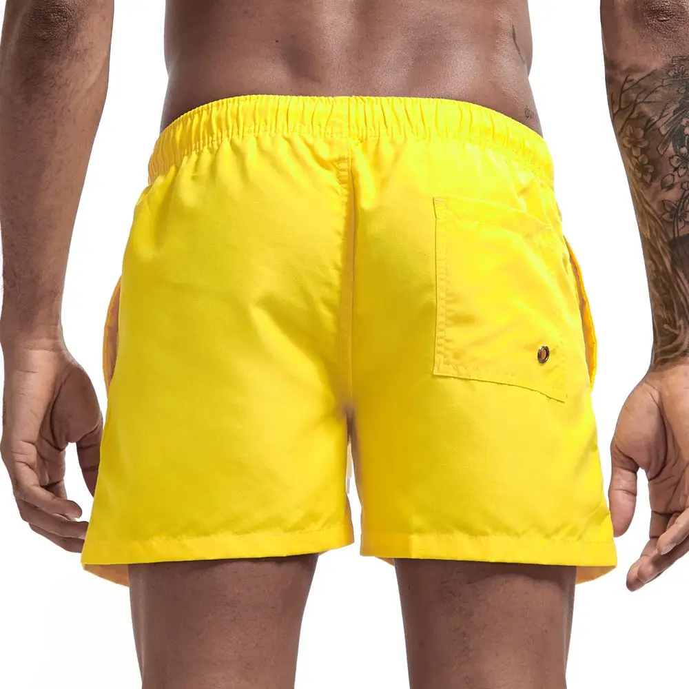 
quality men fashion beach pants 100% polyester breathable solid color large size quick-drying swimming fitness shorts for men 