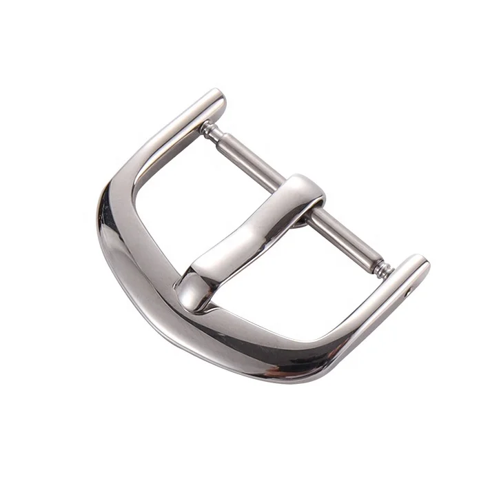 man and woman wrist watch strap accessories buckle 20mm 304 stainless steel shiny polished watch pin buckle clasp