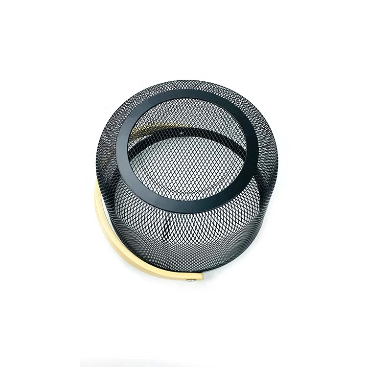 Metal wire fruit vegetable storage basket kitchen bamboo handle basket