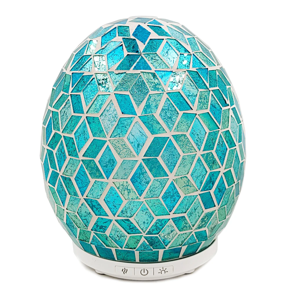 Mosaic Glass Craft Home Decor 7 Color Led Light Shadow Essential Oil Aroma Diffuser Humidifier