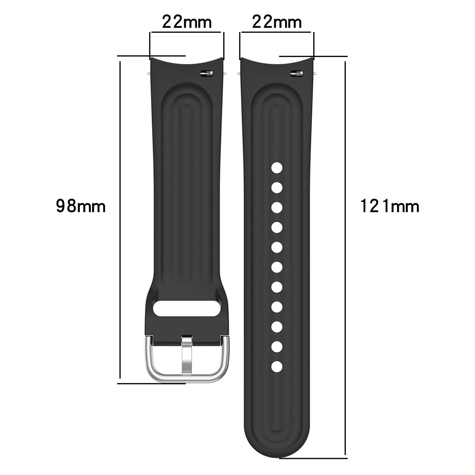 Eraysun 22 мм изогнутый конец силиконовый ремешок для часов Xiaomi Watch S1 Pro