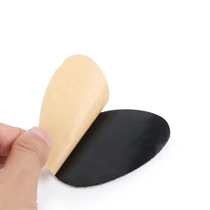 1 Pair Black Frosted Pattern Unisex Rubber Self-adhesive Wear-resisting Anti-skid and Noise Reduction Sole Sticker Cushion Pad