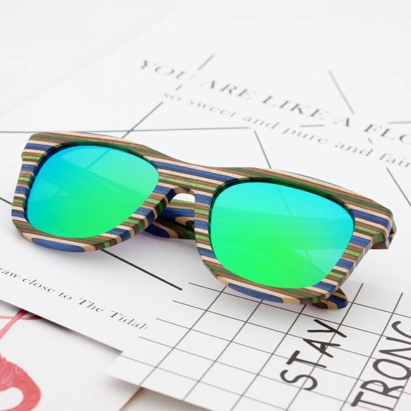 Skateboard Material Custom Wholesale Sunglasses Wood Make Your Logo Sun Glasses Oculos de sol