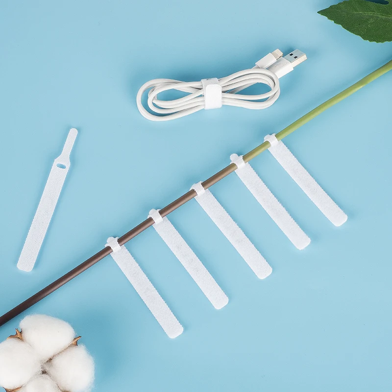 Hot Selling cable tie hook and loop strap green back to back hook and loop plant tie