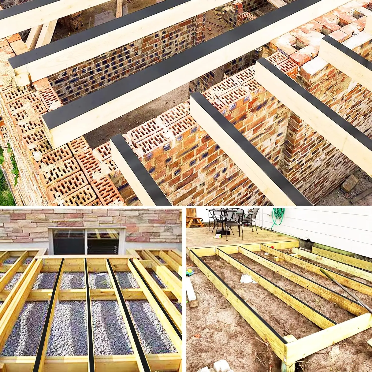 Self Adhesive Waterproof Beams Board Flashing Butyl Protective Deck Butyl Joist Tape