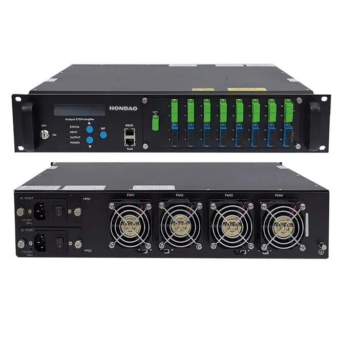Hondao 16 портов встроенный WDM CATV оптический усилитель EDFA 1490/1310
