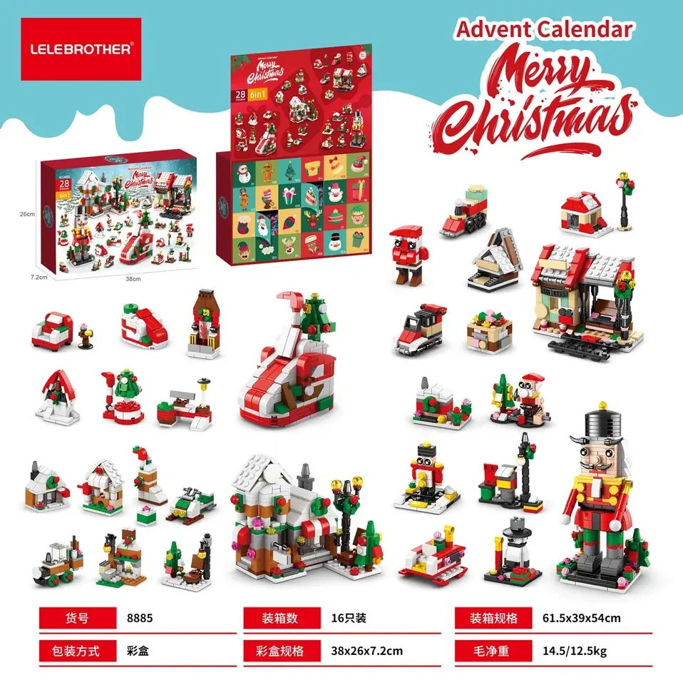 Hot sell Christmas advance  Calendar surprise blind box gift for kids building block set fun toys Christmas toys