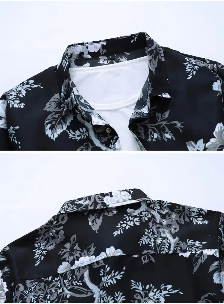 2021New Arrival Autumn Men Dress Shirts Fashion Chinese Style Floral Long Sleeve Shirt